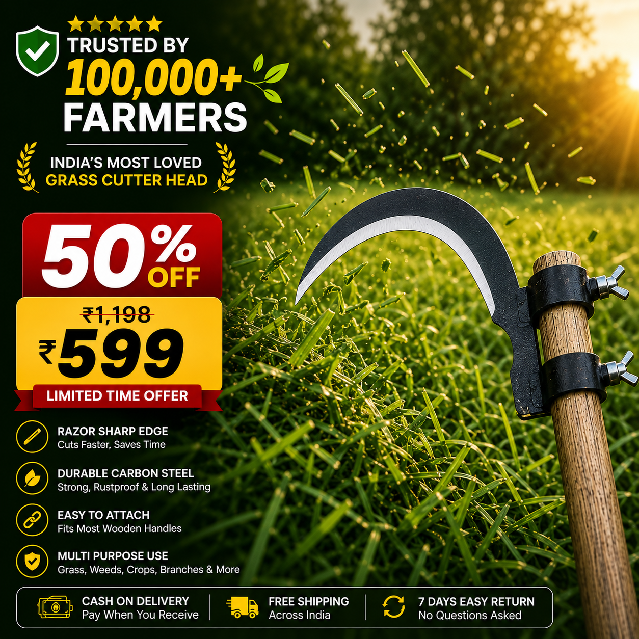Portable Grass Sickle Cutter Head